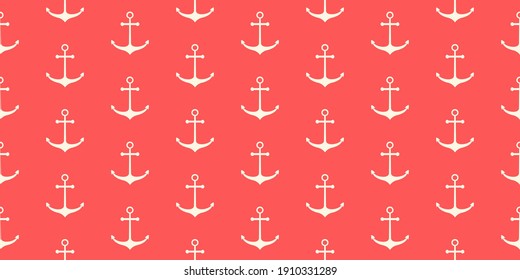 Nautical seamless pattern with ship anchors. Vector illustration