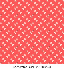 Nautical seamless pattern with ship anchors. Vector illustration