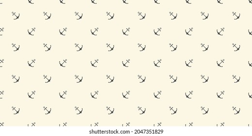 Nautical seamless pattern with ship anchors. Vector illustration