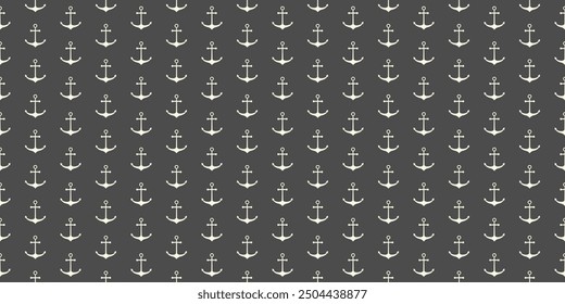 Nautical seamless pattern with ship anchors. Vector illustration