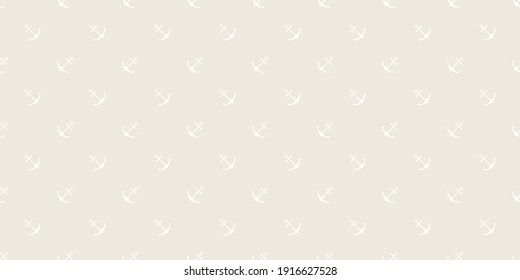 Nautical seamless pattern with ship wheels and anchors. Vector illustration