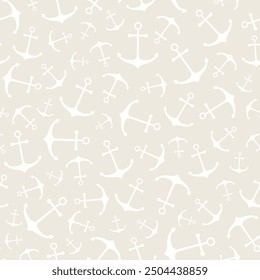 Nautical seamless pattern with ship wheels and anchors. Vector illustration