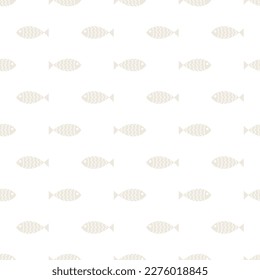 Nautical seamless pattern with swimming cartoon fish