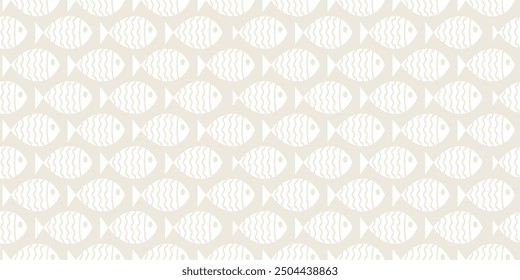 Nautical seamless pattern with swimming cartoon fish. Vector illustration