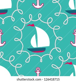 Nautical seamless  pattern.marine theme. vector illustration
