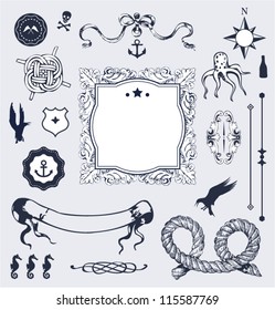 Nautical  set with elements for Your design