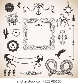 Nautical set with elements for Your design