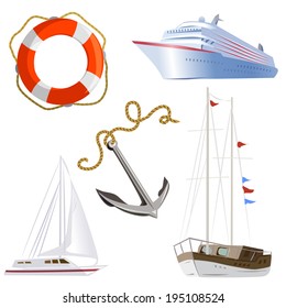 nautical set isolated. vector illustration