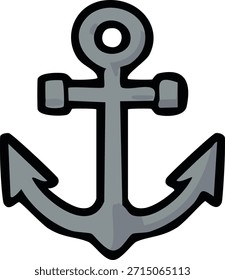 Icono de Vector de ancla de barco náutico