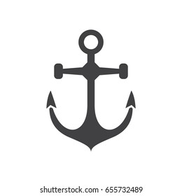 Nautical ship anchor vector icon in outline design.