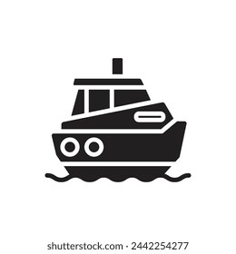 Nautical Ship Filled Icon Vector Illustration