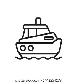 Nautical Ship Outline Icon Vector Illustration