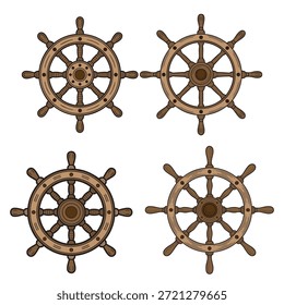 ilustração de roda de navio náutico para vela marítima e projetos marítimos
