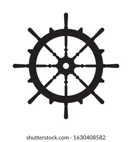 Nautical ship wheel logo vector