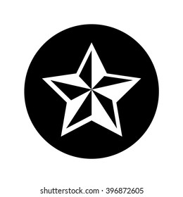 Nautical Star Icon In Circle . Vector Illustration