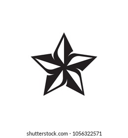 nautical star icon with rounded lines