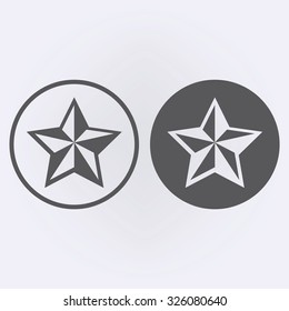 Nautical star icon set in circle . Vector illustration