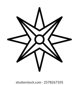 Nautical Star Vector Line Icon Design