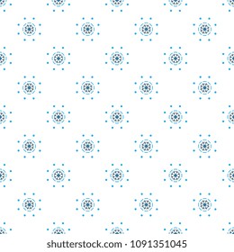 Nautical steering wheel Abstract seamless pattern. Design of packaging paper for printing on fabric.