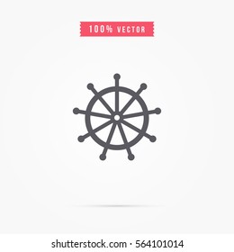 Nautical steering wheel icon