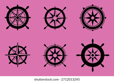 Nautical steering wheels and compass roses ship wheel