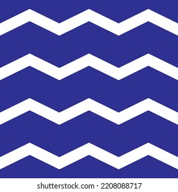 Nautical striped seamless pattern, doodle background with waves. Simple vector marine wallpaper template. Sea fabric print isolated on blue.