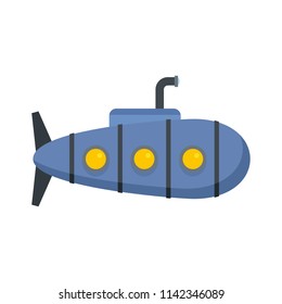 Nautical submarine icon. Flat illustration of nautical submarine vector icon for web isolated on white