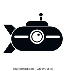 Nautical submarine icon simple vector. Underwater ship. Cute vehicle