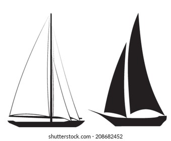 Nautical symbols and icons (two sailboats)