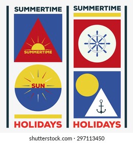 nautical template vector icons and logos.illustration design