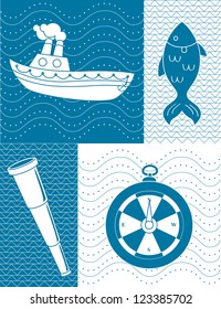 Nautical theme illustration