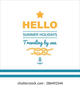 Nautical theme poster. Vector background.