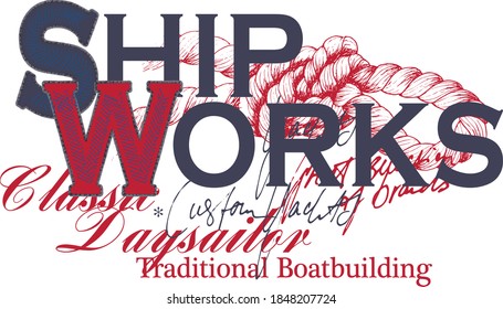 Nautical themed vector print design.