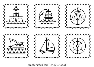 Nautical Themes Line Art Illustration Innovative Styles Ideas