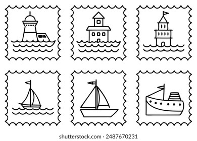 Nautical Themes Line Art Illustration Creative Designs Showcase