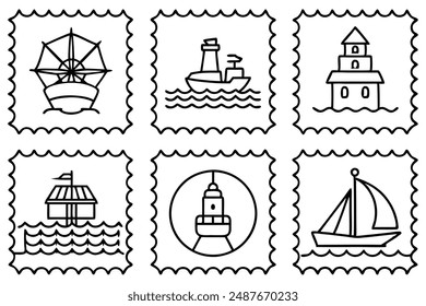 Nautical Themes Line Art Illustration Techniques Elegant Concepts