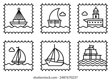 Nautical Themes Line Art Illustration Beautiful Examples Gallery