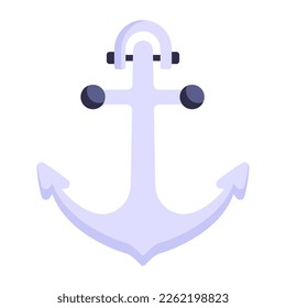 Nautical tool, flat icon of anchor 