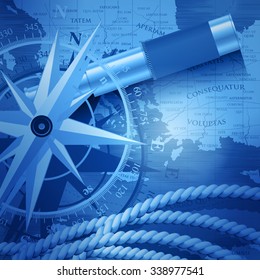 Nautical travel navigation concept background. Vector illustration