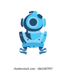 nautical underwater suit with ribbon design sea ocean navigation travel underwater water and marine theme Vector illustration