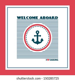 Nautical vacation banner with anchor