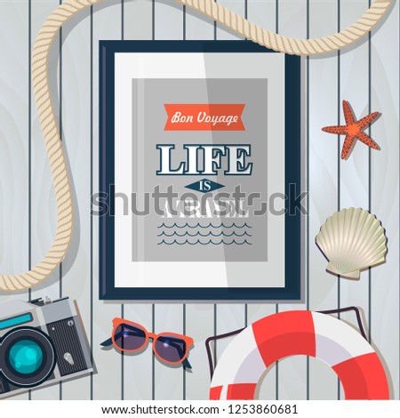 nautical vector background template with travel poster
