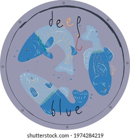 Nautical vector badge design for kids