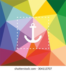 Nautical vector card or summer sailor invitation with anchor on flat wrapping surface background