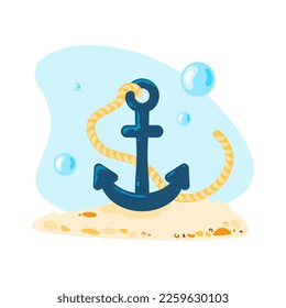 Nautical vector element. Marine cruise and sea travelling advertising placard