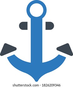 nautical vector glyph color icon 