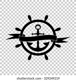 nautical vector icon - black illustration