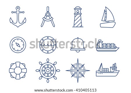 Nautical Vector Icon Marine Anchor Cargo Ship