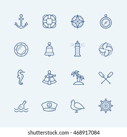 Nautical vector icon set