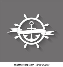 nautical vector icon with shadow